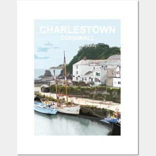 Cornwall Charlestown.  Cornish gift Kernow Travel location poster, St Austell Posters and Art